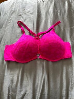 Savage X Fenty Bright Fuchsia Lace Push-Up Bra